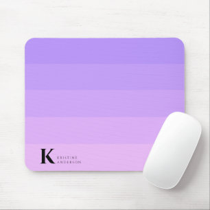Girly Lila Lilac Ombre Classic Monogram Mousepad