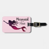 Girly lila Meerjungfrau | in Gepäckanhänger (Vorderseite horizontal)