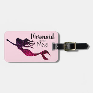 Girly lila Meerjungfrau in Gepäckanhänger