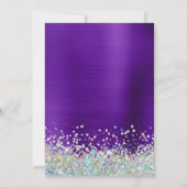 Girly Lila Ombre Holo Glitzer 30. Geburtstag Einladung (Rückseite)
