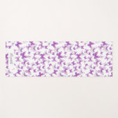 Girly Lila Pastel Butterflies Individuelle Name Yogamatte (Vorderseite (Horizontal))
