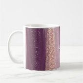 Girly Lila Pink Glitzy Glitzer Kaffeetasse (Links)