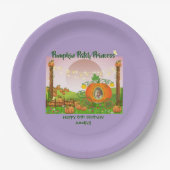 Girly Lila Pumpkin Patch Girl's Birthday Pappteller (Vorderseite)