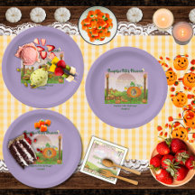 Girly Lila Pumpkin Patch Girl's Birthday