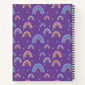 Girly Lila Rainbow Heart Monogram Boho Notizblock (Rückseite)
