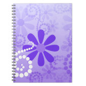 Girly lila Retro mit BlumenBlumen Notizblock (Vorderseite)
