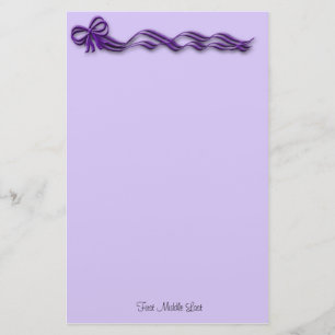 Girly Lila Ribbons Bows Briefpapier