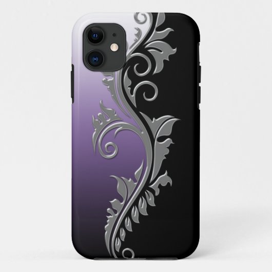 Girly lila schwarzer silberner Strudel iPhone5 Case-Mate iPhone Hülle (Rückseite)