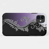 Girly lila schwarzer silberner Strudel iPhone5 Case-Mate iPhone Hülle (Rückseite (Horizontal))
