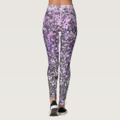 Girly Lila Silver Glitzer Sequin Confetti Leggings (Rückseite)