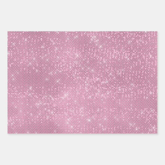 Girly Lila Silver Pink Glitzy Sparkle Geschenkpapier Set (Vorderseite 3)