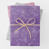 Girly Lila Silver Pink Glitzy Sparkle Geschenkpapier Set (Beispiel)