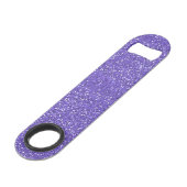 Girly Lila Sparkle Glitzer Speed Flaschenöffner (Rückseite Schrägansicht)