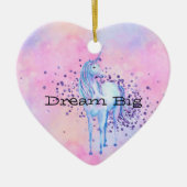 Girly Lila Sparkle Unicorn Keramik Ornament (Vorne)