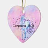 Girly Lila Sparkle Unicorn Keramik Ornament (Links)