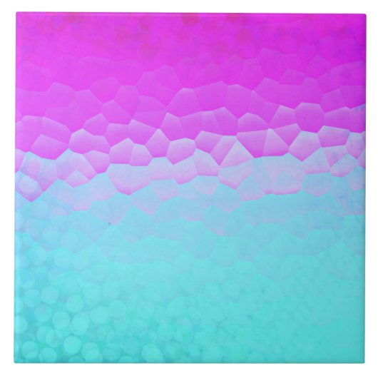 Girly Lila Türkise Ombre Mosaic Bokeh Pattern Fliese (Vorderseite)