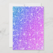 Girly Lila und Pink Glitzer Sweet 16 Einladung (Rückseite)