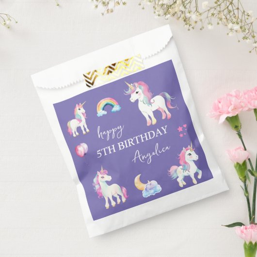 Girly Lila Unicorn Geburtstag Geschenktütchen (Versiegelt)