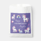 Girly Lila Unicorn Geburtstag Geschenktütchen (Vorderseite)