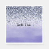 Girly Lila Watercolor Glitzer Serviette (Vorderseite)