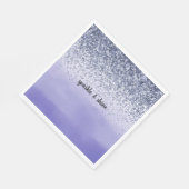 Girly Lila Watercolor Glitzer Serviette (Ecke)