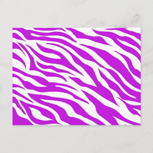 Girly Lila White Zebra Stripes Wild Animal Print Postkarte (Vorderseite)