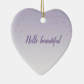 Girly Lilac Lila Confetti Glam Ombre Keramik Ornament (Rechts)