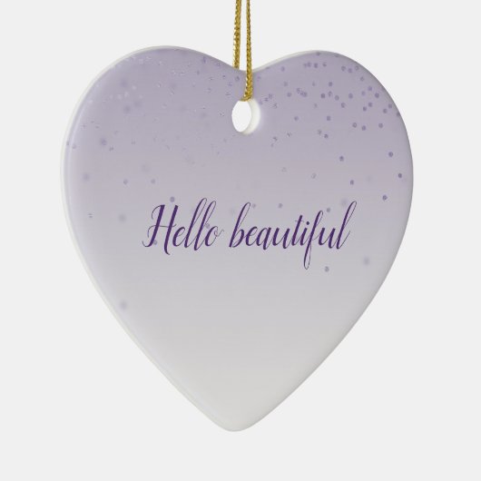 Girly Lilac Lila Confetti Glam Ombre Keramik Ornament (Rechts)