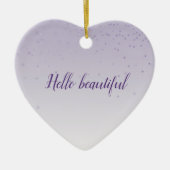 Girly Lilac Lila Confetti Glam Ombre Keramik Ornament (Vorne)