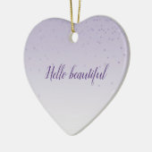 Girly Lilac Lila Confetti Glam Ombre Keramik Ornament (Links)