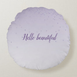 Girly Lilac Lila Confetti Glam Ombre Rundes Kissen