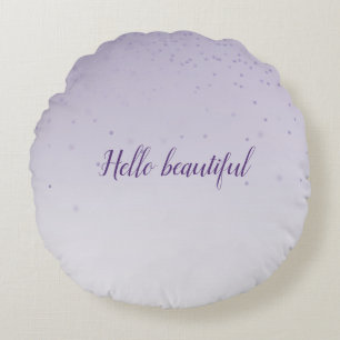Girly Lilac Lila Confetti Glam Ombre Rundes Kissen