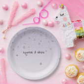 Girly Lilac Lila Confetti Glam Silver Sparkasse Pappteller (Party)