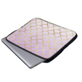 Girly Lilac Lila Gold Meerjungfrau Glitzer Glitzer Laptopschutzhülle (Vorne Knopf)