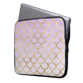 Girly Lilac Lila Gold Meerjungfrau Glitzer Glitzer Laptopschutzhülle (Vorderseite Links)