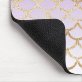 Girly Lilac Lila Gold Meerjungfrau Glitzer Glitzer Mousepad (Ecke)