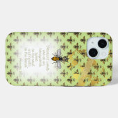 Girly Lime Green Gold Bee Grid Bible Queen Bee Case-Mate iPhone Hülle (Rückseite (Horizontal))