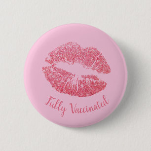 Girly Lipstick Kiss Pink Hübsch geimpft Button