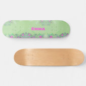 Girly Liquide farbiger Glitzer mit Namen Skateboard (Horizontal)