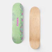Girly Liquide farbiger Glitzer mit Namen Skateboard (Vorderseite)