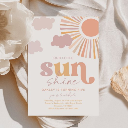 Girly Little Sunshine Einladung zum Geburtstag