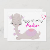 Girly Llama Custom Postkarte (Vorne/Hinten)