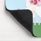 Girly Llama Floral Cactus Mousepad (Ecke)