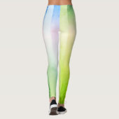 Girly Long vertikale Streifen grün und blau Leggings (Rückseite)