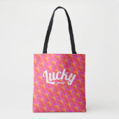 Girly Lucky Pink Clover St Patrick Irish Pattern Tasche (Vorderseite)