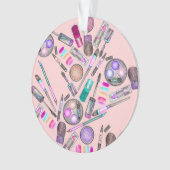 Girly Mädchen-handgemaltes Aquarell-Make-up auf Ornament (Vorderseite)