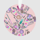 Girly Mädchen-handgemaltes Aquarell-Make-up auf Ornament (Vorderseite)