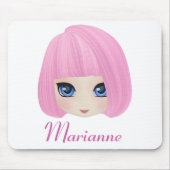 Girly Mädchen-Marianne-Gewohnheit Mousepad (Vorne)
