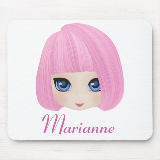 Girly Mädchen-Marianne-Gewohnheit Mousepad (Vorne)