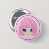Girly Mädchen-Marianne-Mode-Knopf Button (Vorne & Hinten)